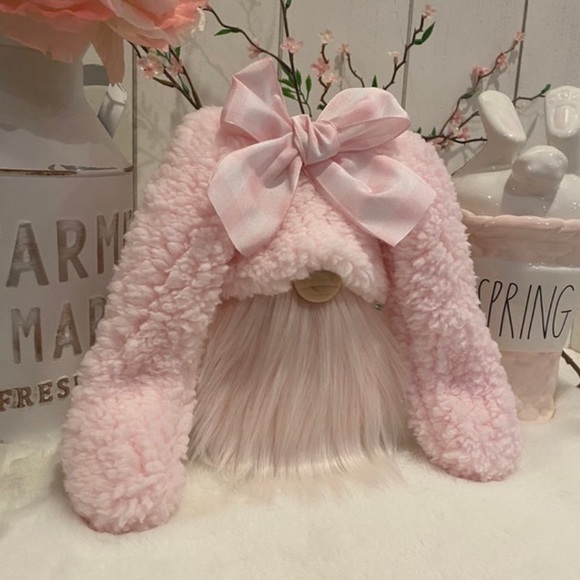 🌸Pink Easter Bunny Gnome, Easter Decoration, Tier Tray Decor, Handmade Gnome - Picture 4 of 4